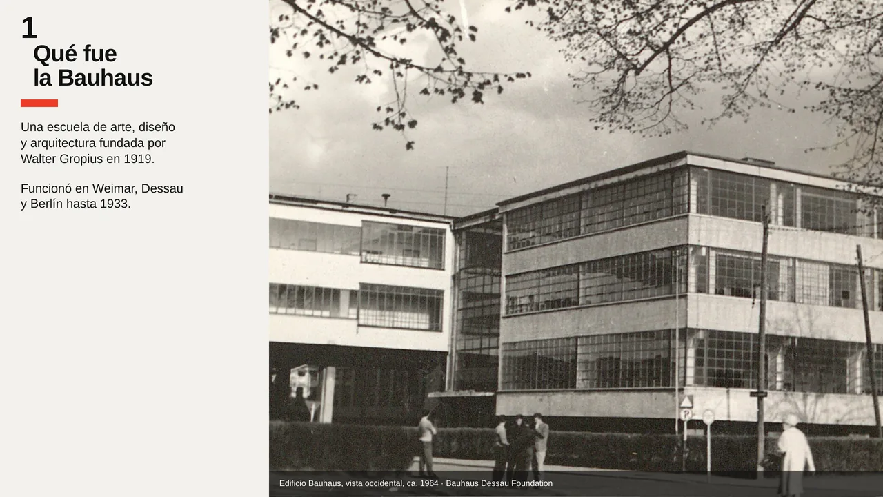 La Bauhaus: diapositiva 1 de 8