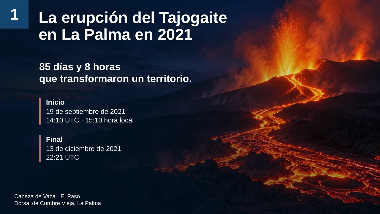 El volcán de La Palma: diapositiva 1 de 8