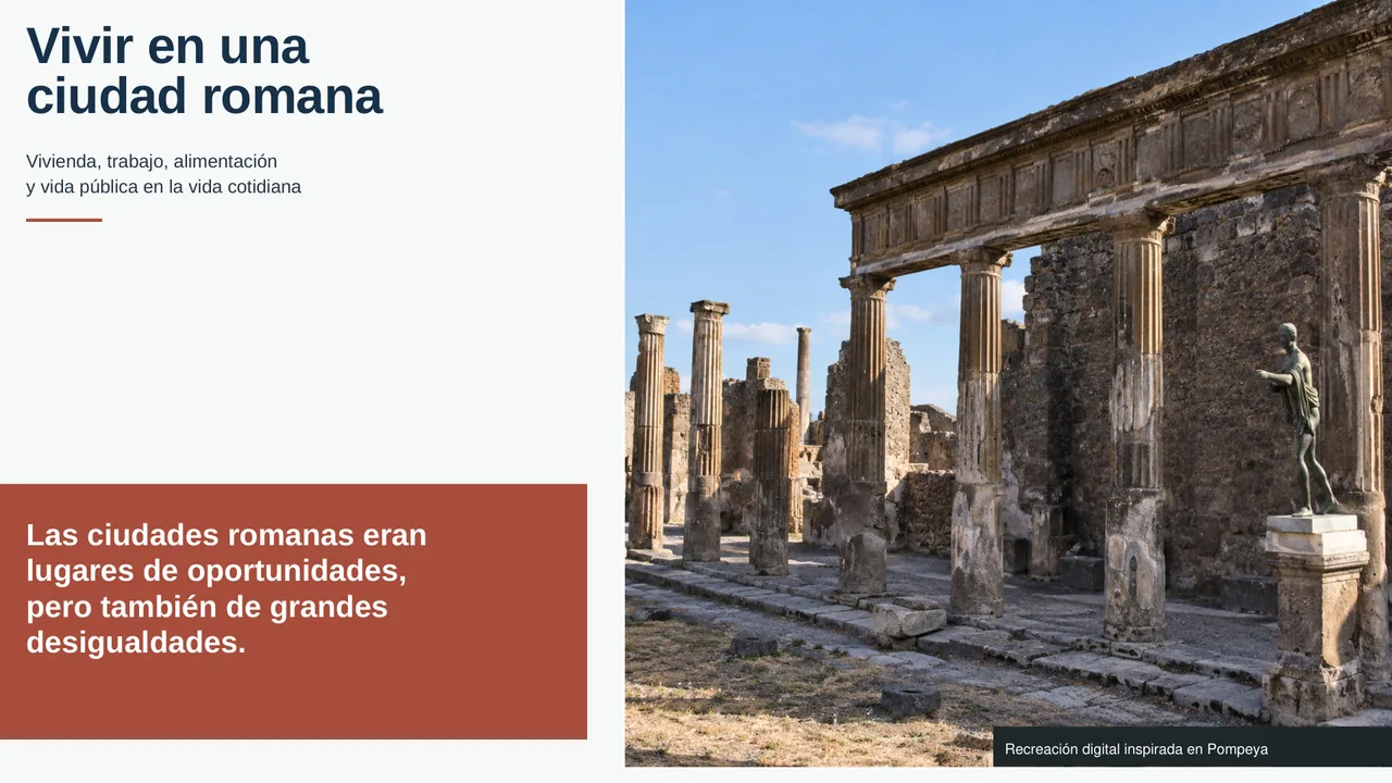 Vivir en una ciudad romana: diapositiva 1 de 7